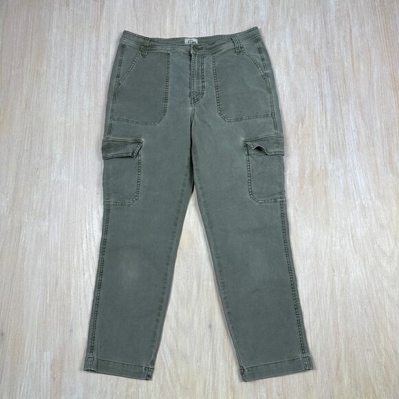 J Crew Green High Rise Straight Leg Cargo Military Utility Stretch Pants 28 - Picture 1 of 14